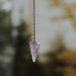 close up of crystal pendant