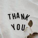 thank you message on white linen