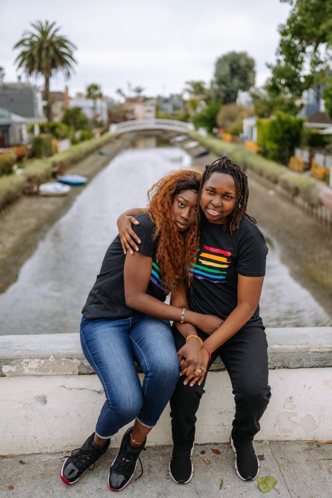a couple sitting close together